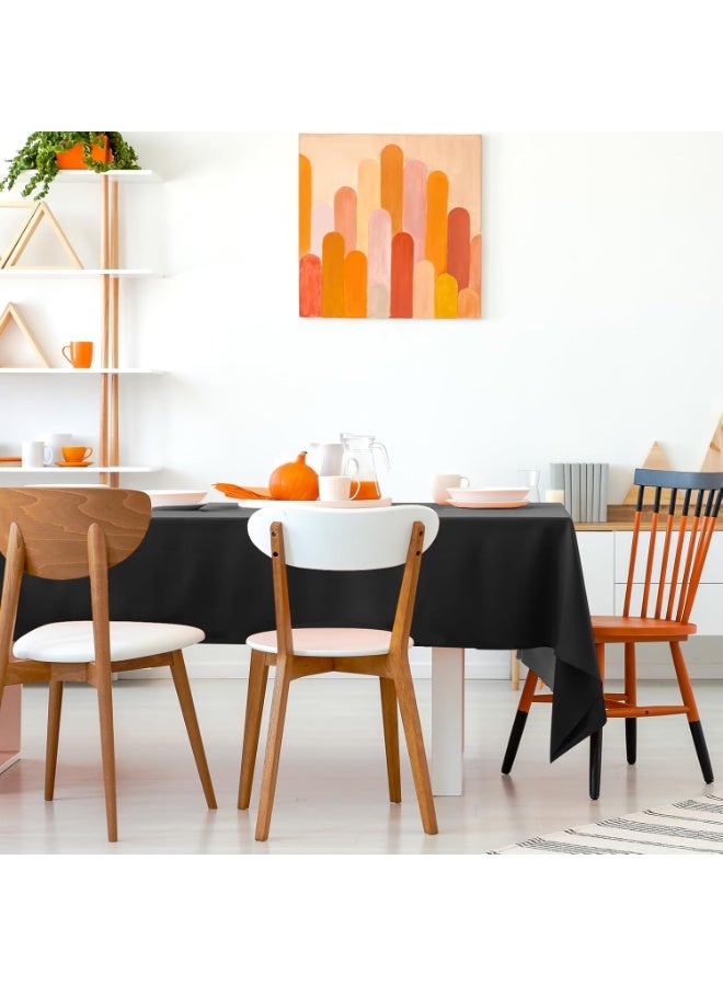 سان يي 2 قطعة من مفارش المائدة البلاستيكية السوداء 54 × 108 بوصة مفارش مائدة يمكن التخلص منها مفارش مائدة مستطيلة للحفلات - Image 5